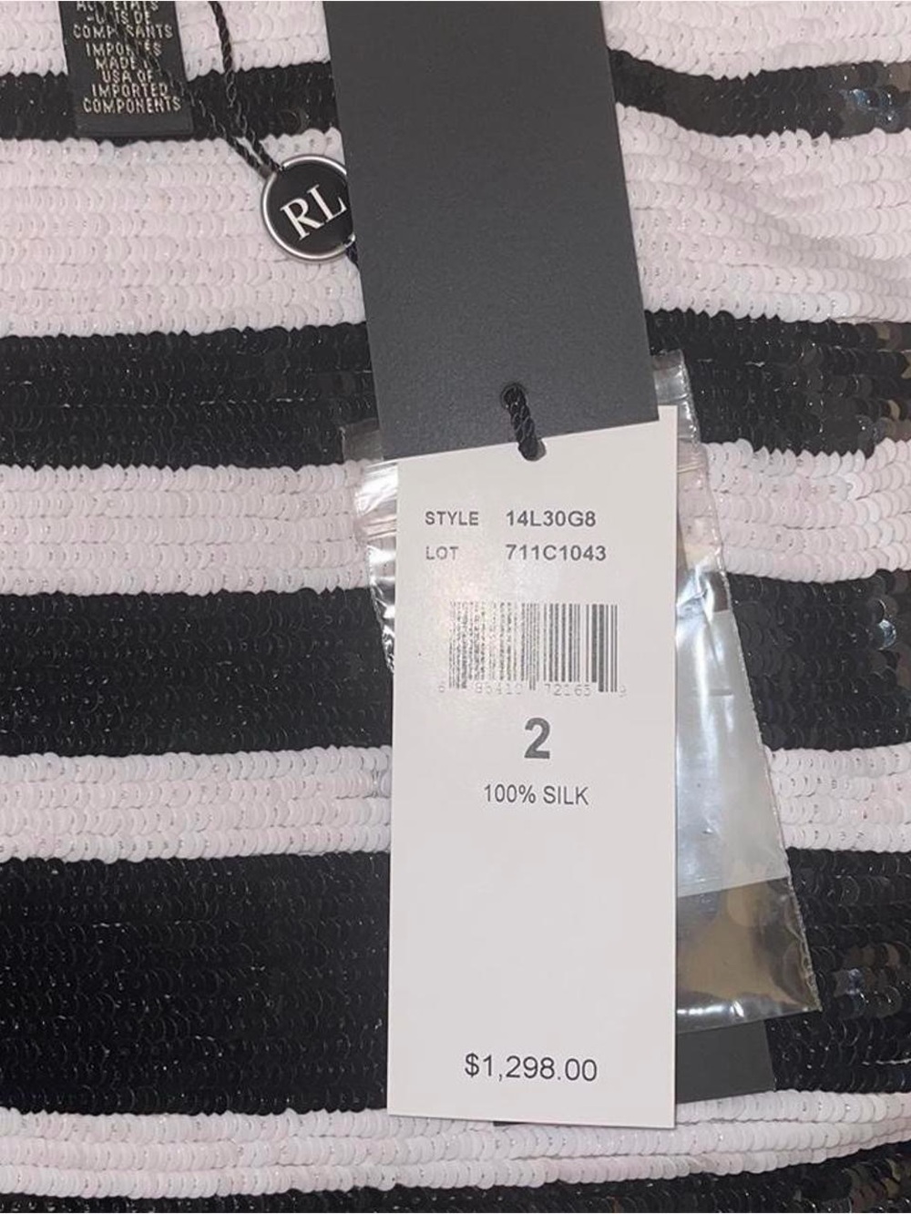 Ralph Lauren Sequin Striped Silk Tank - Picture 5 of 5